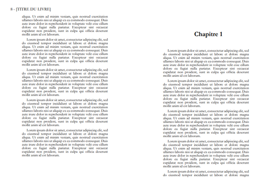 Mise en page (modèle pré-fabriqué A) — Papier