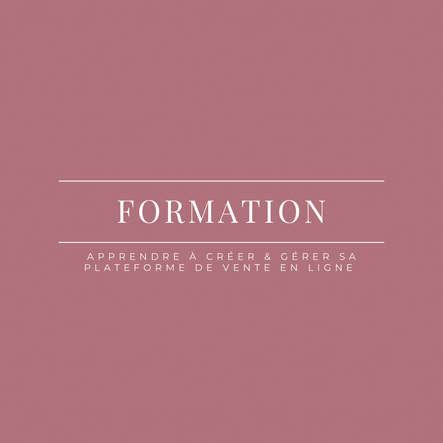 FORMATION — Créer & gérer sa plateforme Shopify
